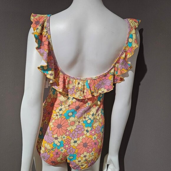 Jessica Simpson Floral Rendevous Ruffled-Neck Swimsuit - Picture 4 of 13